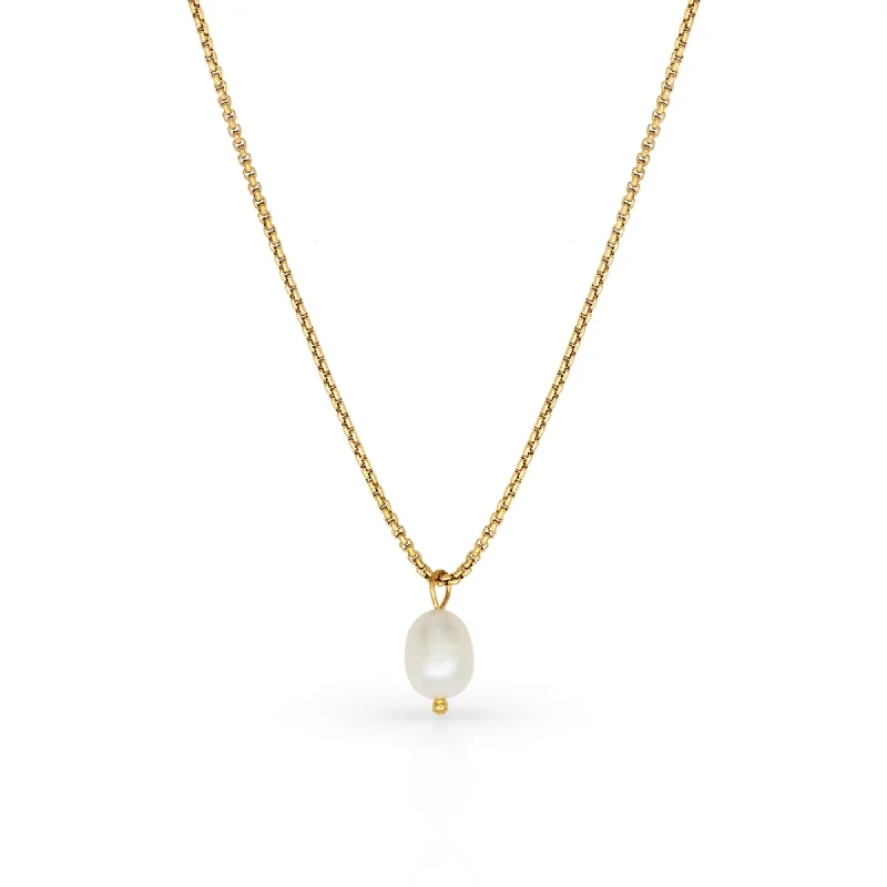 Ladies custom-made necklaces-Getting Fresh Pearl Gold Necklace