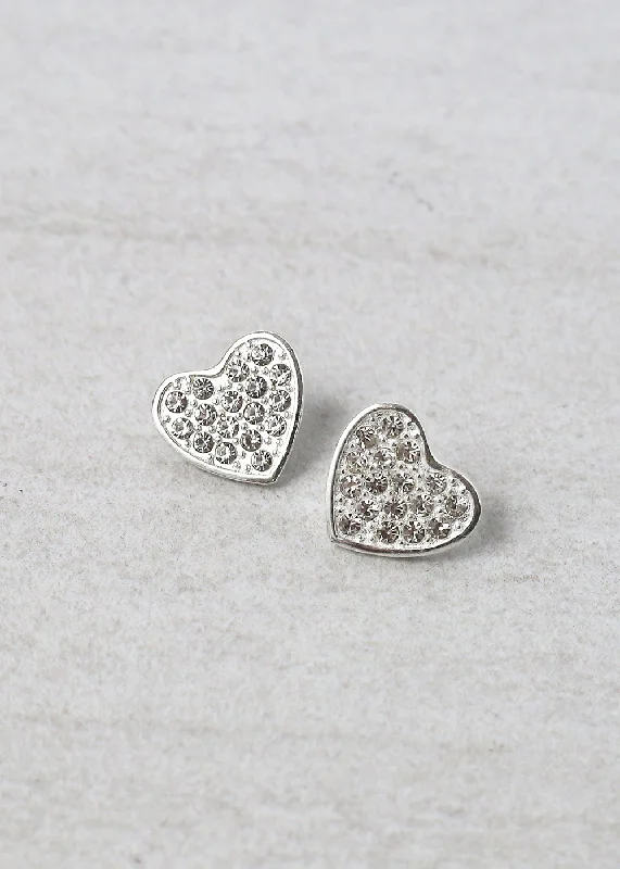 Ladies ear cuffs-Silver Sweetheart Earrings