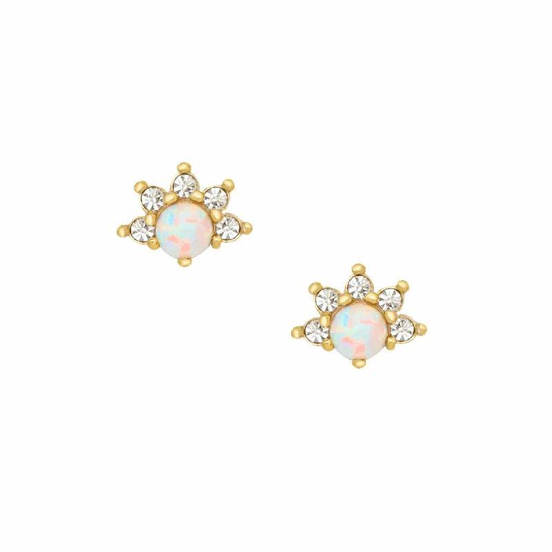 Ladies sparkly earrings-Birdie Opal Stud Earrings