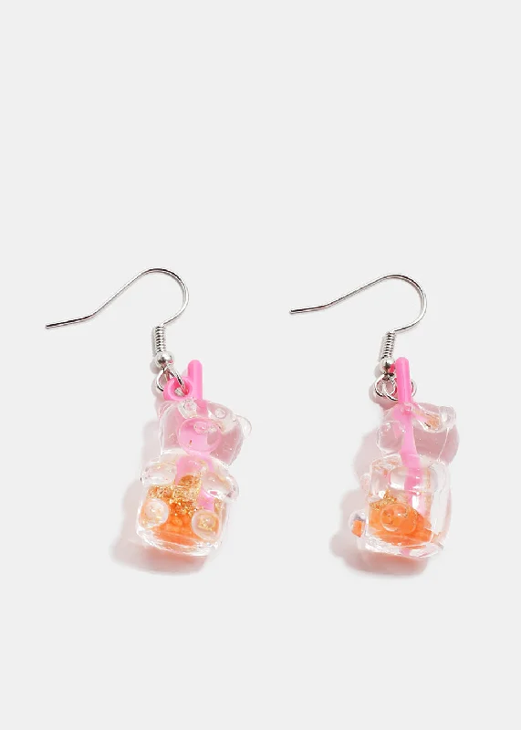 Ladies gold chandelier earrings-Gummy Bear Earrings