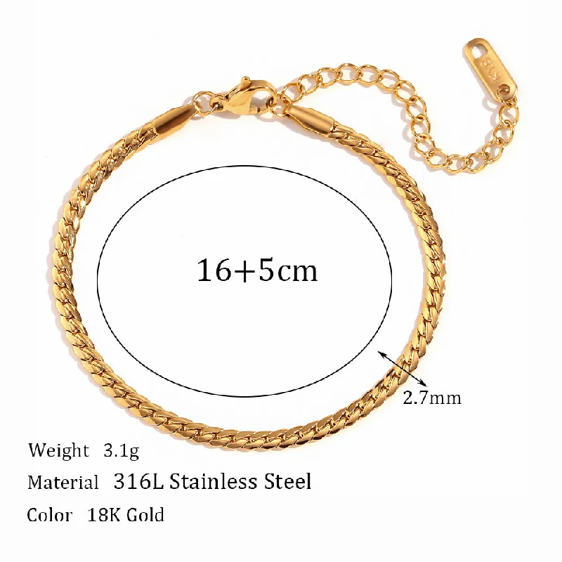 NK Chain Bracelet 16cm 5cm-Gold