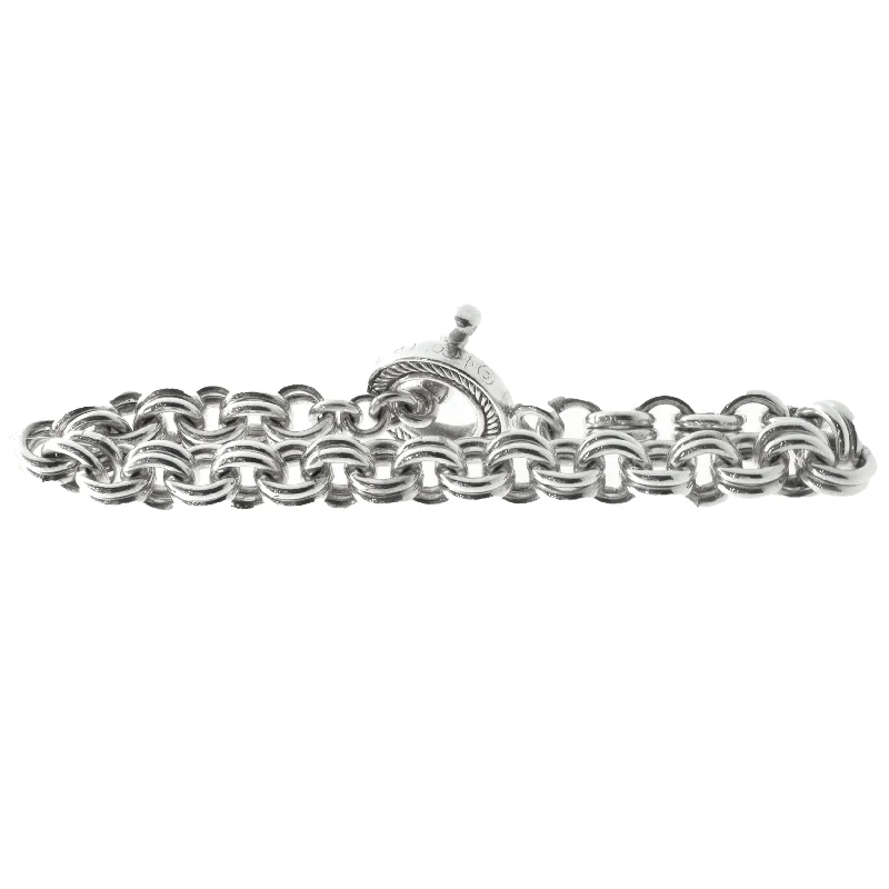 Ladies vintage bracelets-Sterling Silver Interlocking Circle Bracelet