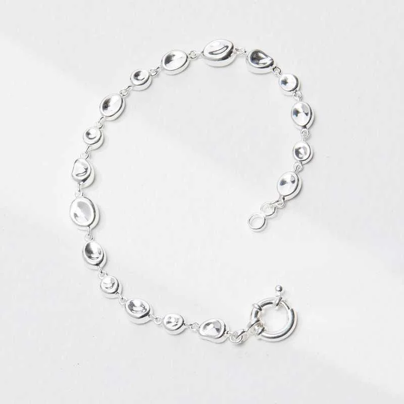 Ladies silver cuff bracelets-Beans Sterling Silver Bracelet