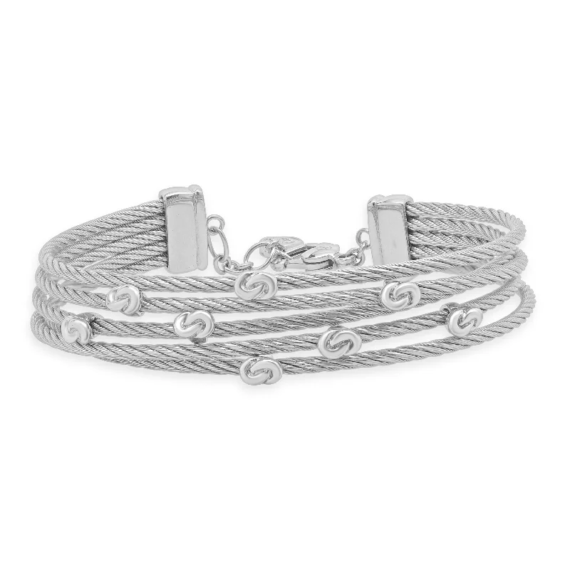 Ladies matching bracelets-Charriol Stainless Steel Malia Knot Five Row Bracelet