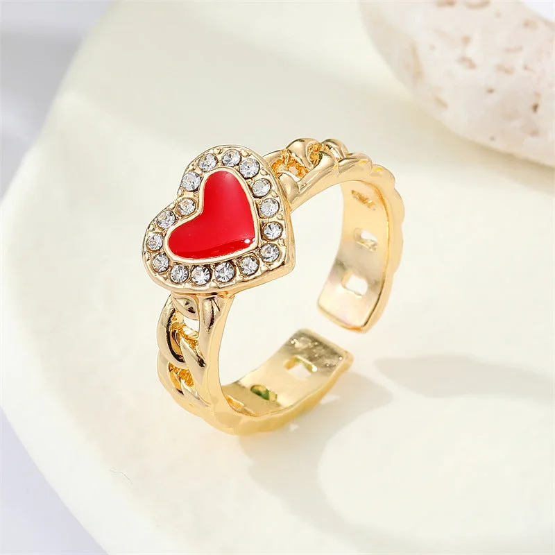 Red Love Heart-Shaped Ring