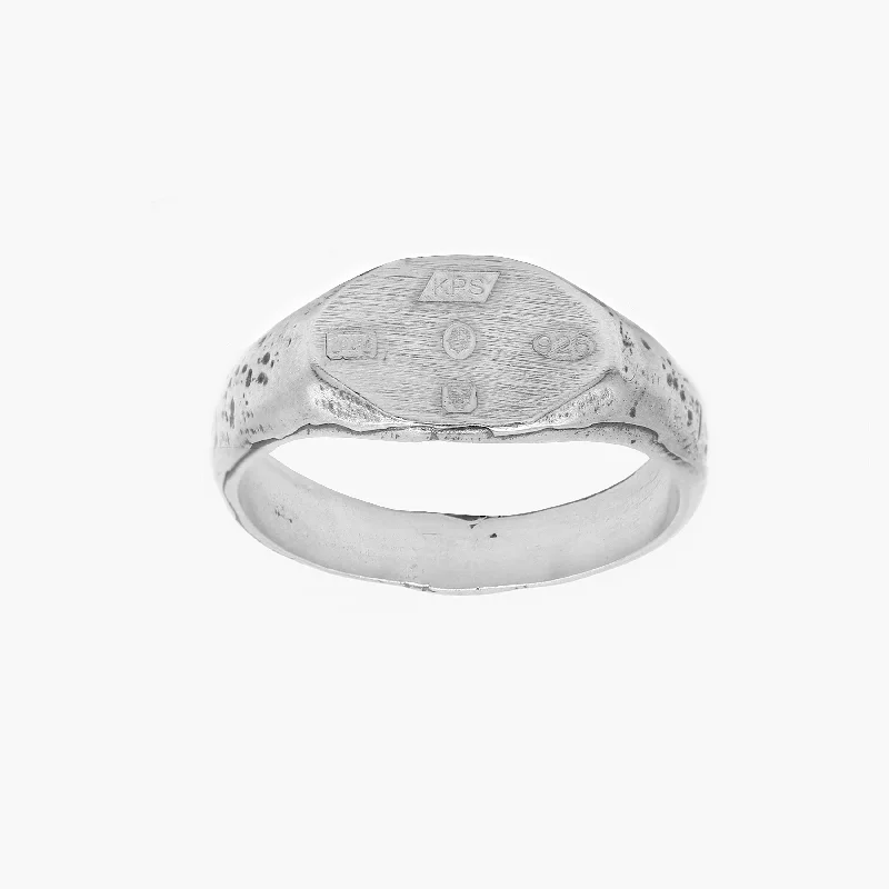 Ladies stackable wedding rings-Hallmark Sterling Silver Signet Ring