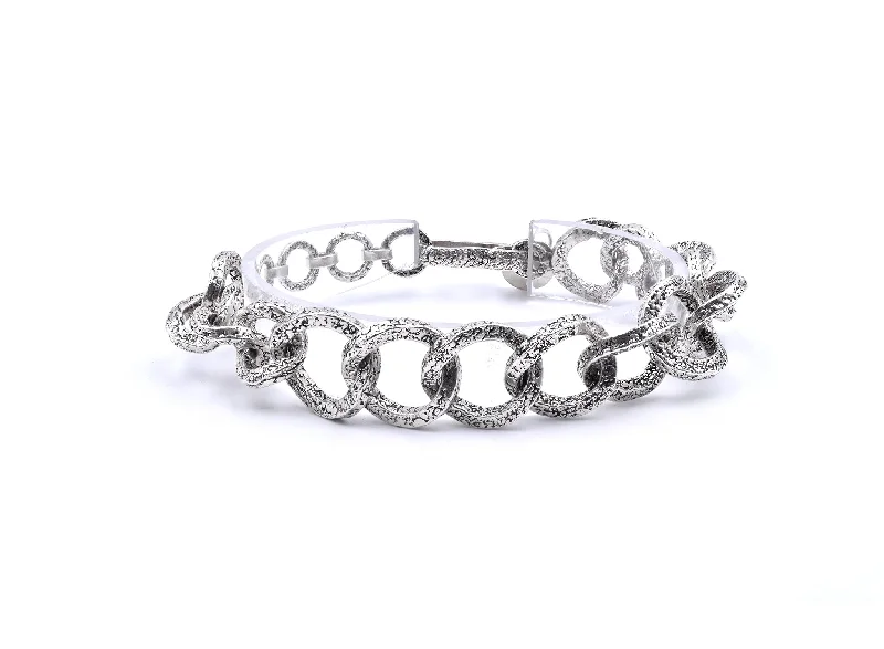 Ladies modern bracelets-Tanj Sterling Silver Circle Link Bracelet