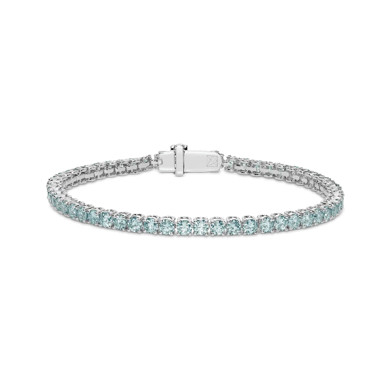 Ladies cuff bangles-The Blue Tennis Bracelet, Small