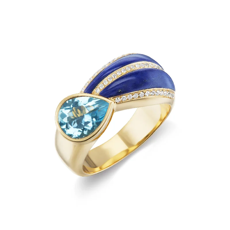 Ladies sapphire and diamond rings-Stardust Cocktail Ring