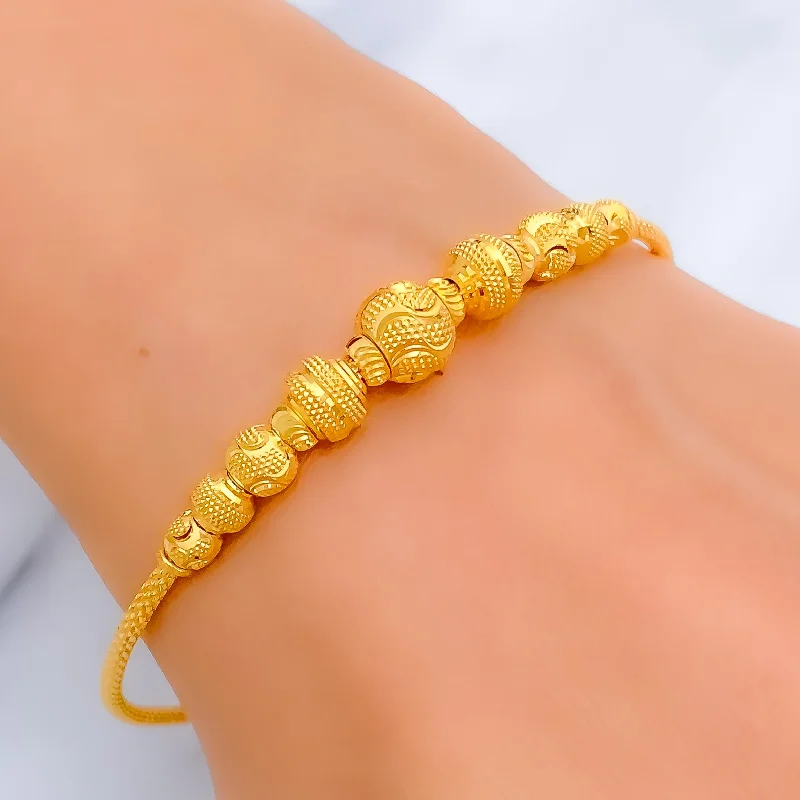 Ladies chunky gold bracelets-Priceless Evergreen 22k Gold Bangle Bracelet