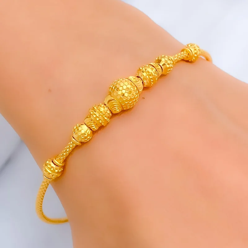 Ladies wedding bangles-Lavish Shimmering 22k Gold Bangle Bracelet