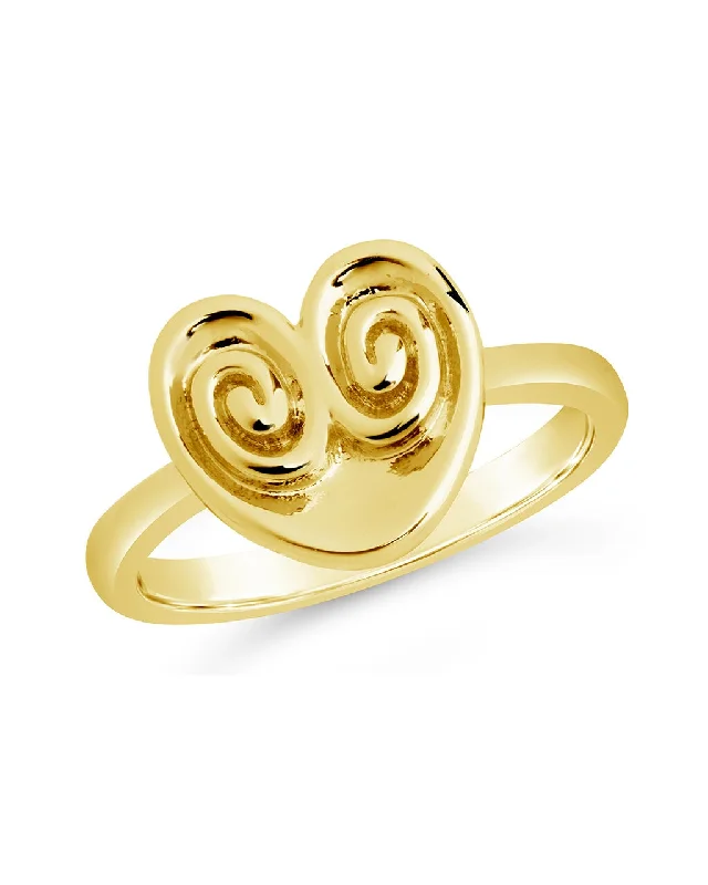 Ladies solitaire rings-Palmier Signet Ring