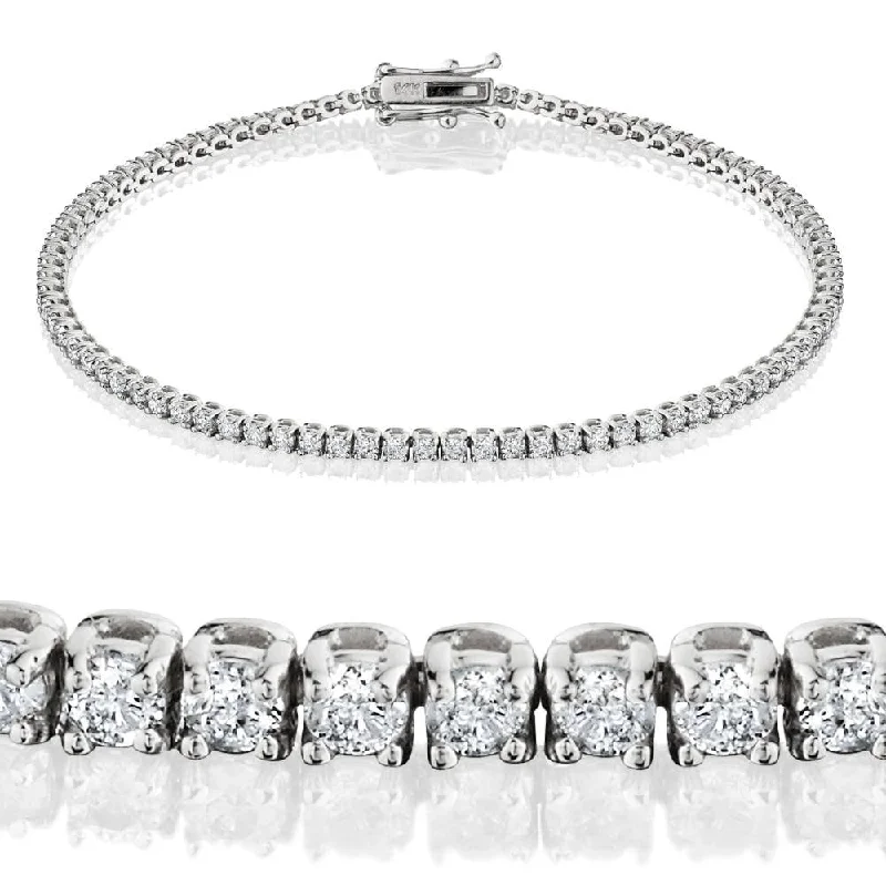 Ladies vintage bracelets-2 Carat Diamond Tennis Bracelet White Gold 7"