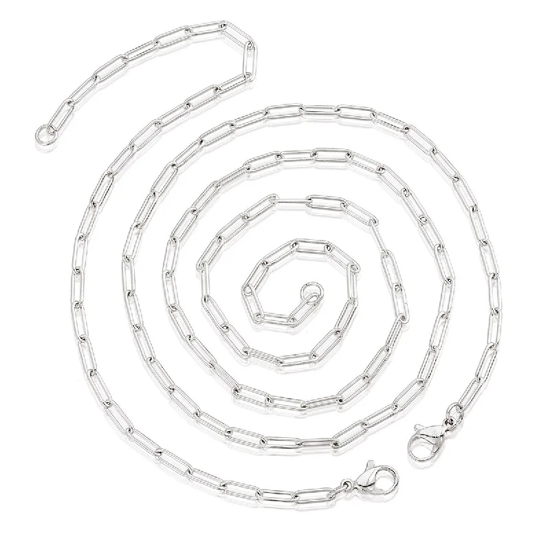 Ladies stackable bracelets-ELYA Stainless Steel Adjustable Paperclip Necklace and Bracelet Set