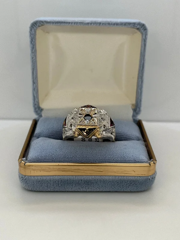 Ladies gold engagement rings-Masonic Ring Semi Mount