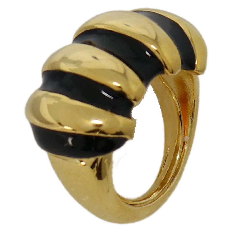 Ladies diamond wedding sets-Black Enamel Shrimp Adjustable Ring