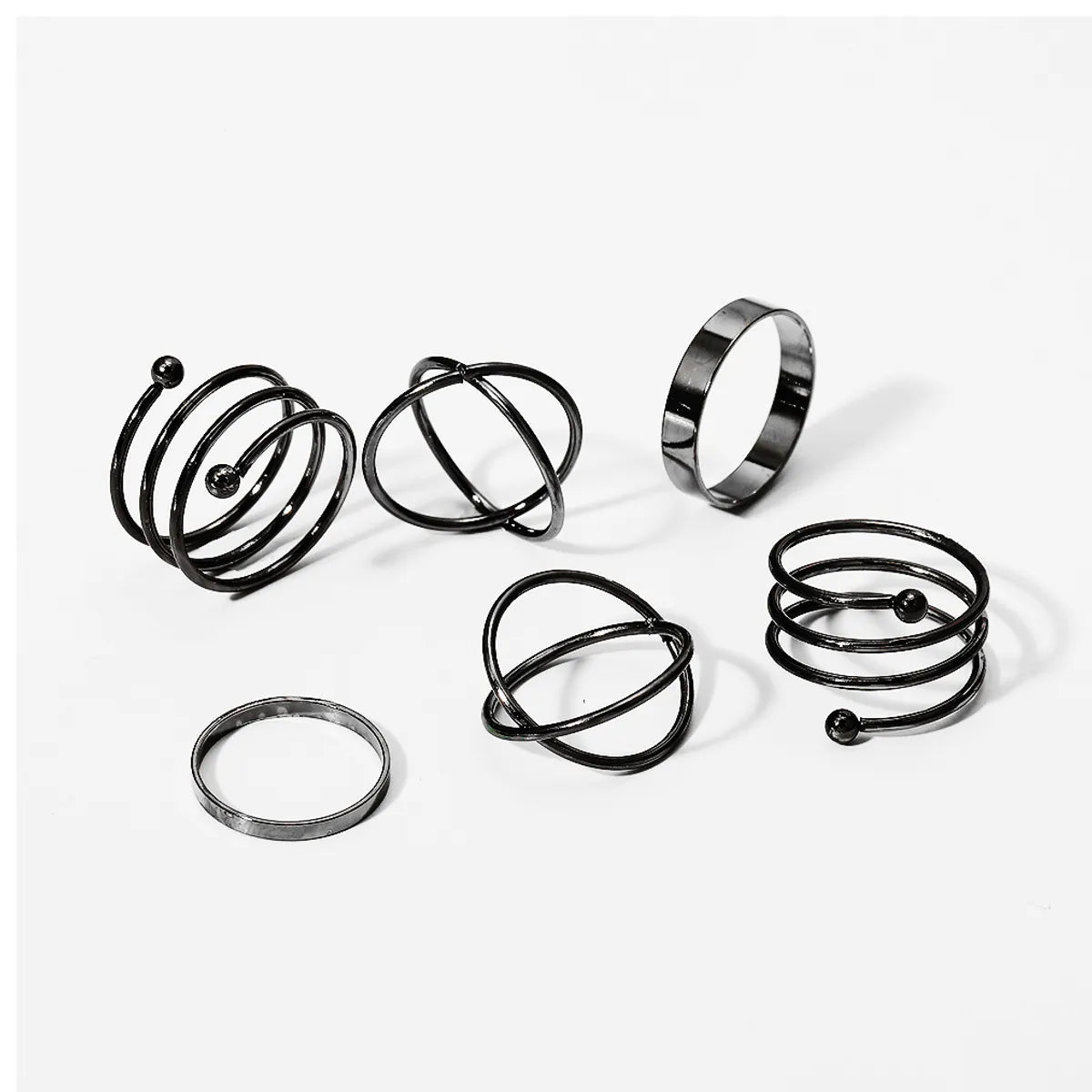 Ladies promise rings-Joint Ring Wholesale Creative Simple Stacked Spiral Ring Set 6 Piece Set