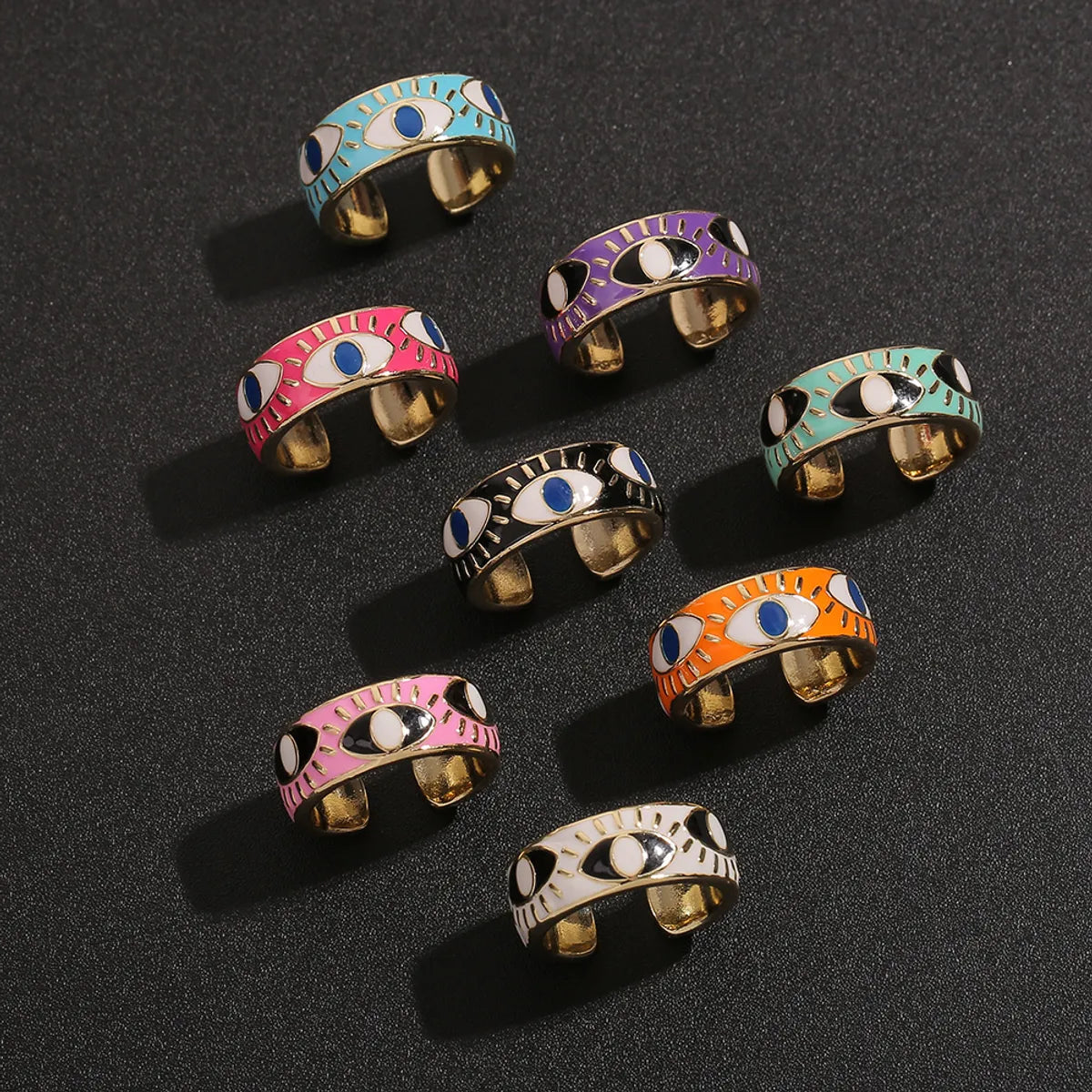 Ladies statement fashion rings-European And American Fashion Evil Eye Copper Ring Wholesale