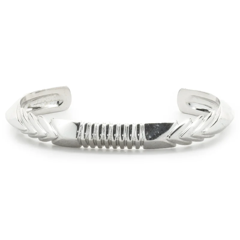 Ladies stackable bracelets-14 Karat White Gold Arrow Cuff Bracelet