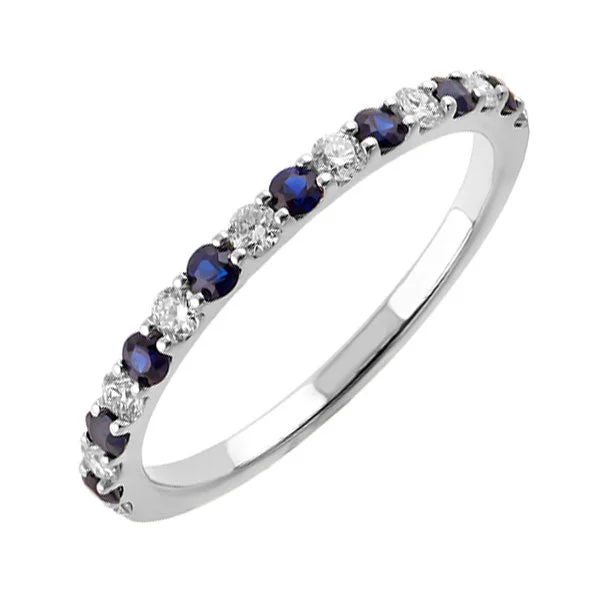 Ladies wedding rings-Gemstone White Gold Stackable Ring