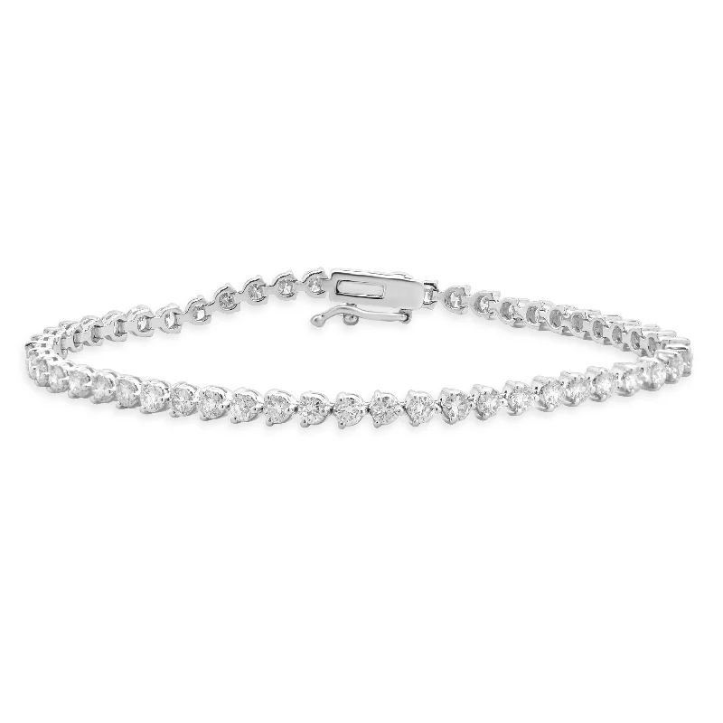 Ladies multi-colored bracelets-14 Karat White Gold Diamond Tennis Bracelet