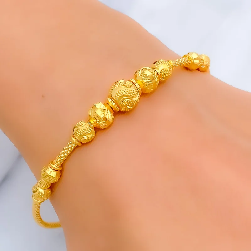 Ladies holiday bracelets-Effortless Everyday 22k Gold Bangle Bracelet