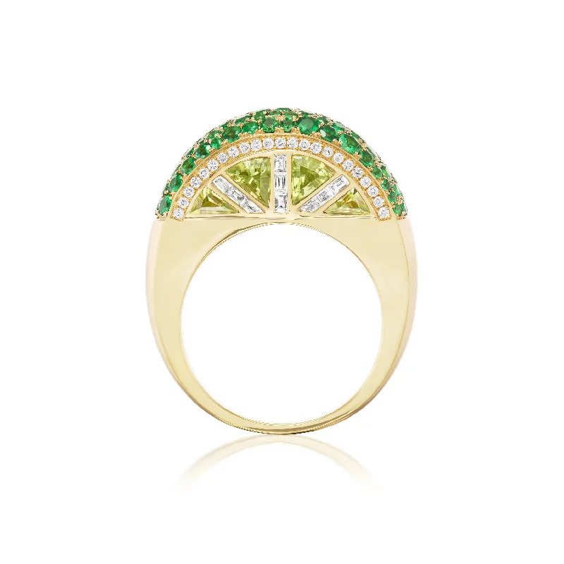 Ladies unique rings-Lime Slice Ring