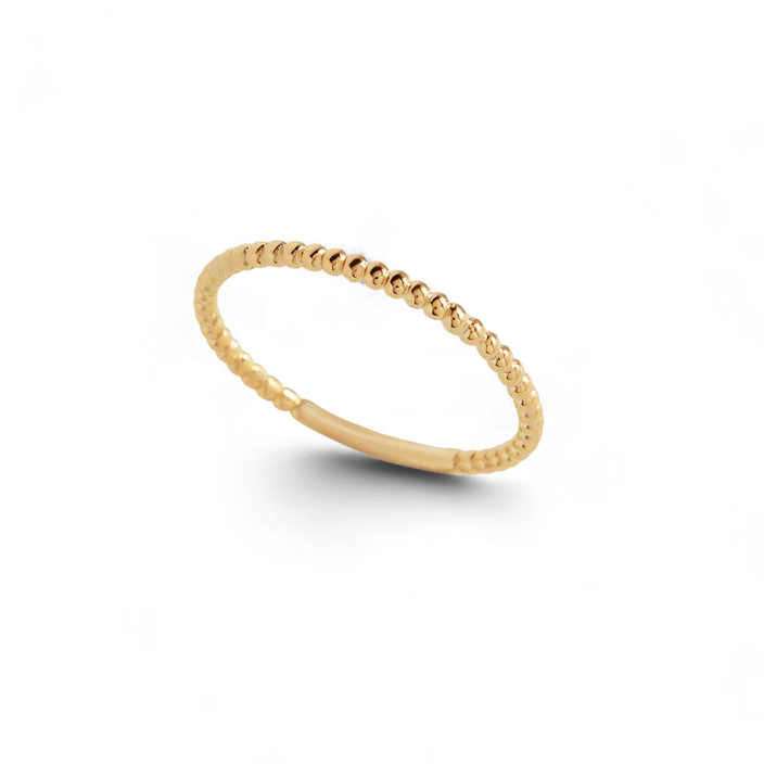 Ladies statement rings-Gold Vermeil Dainty Stacking Beaded Ring