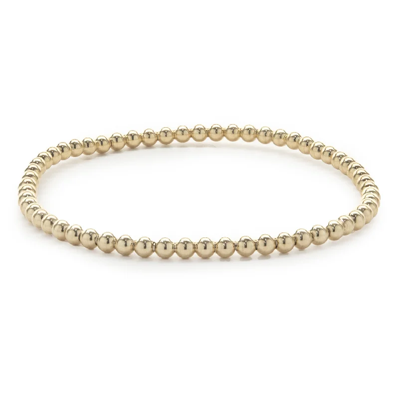 Ladies infinity bracelets with charms-14 Karat Yellow Gold Beaded Flex Bracelet