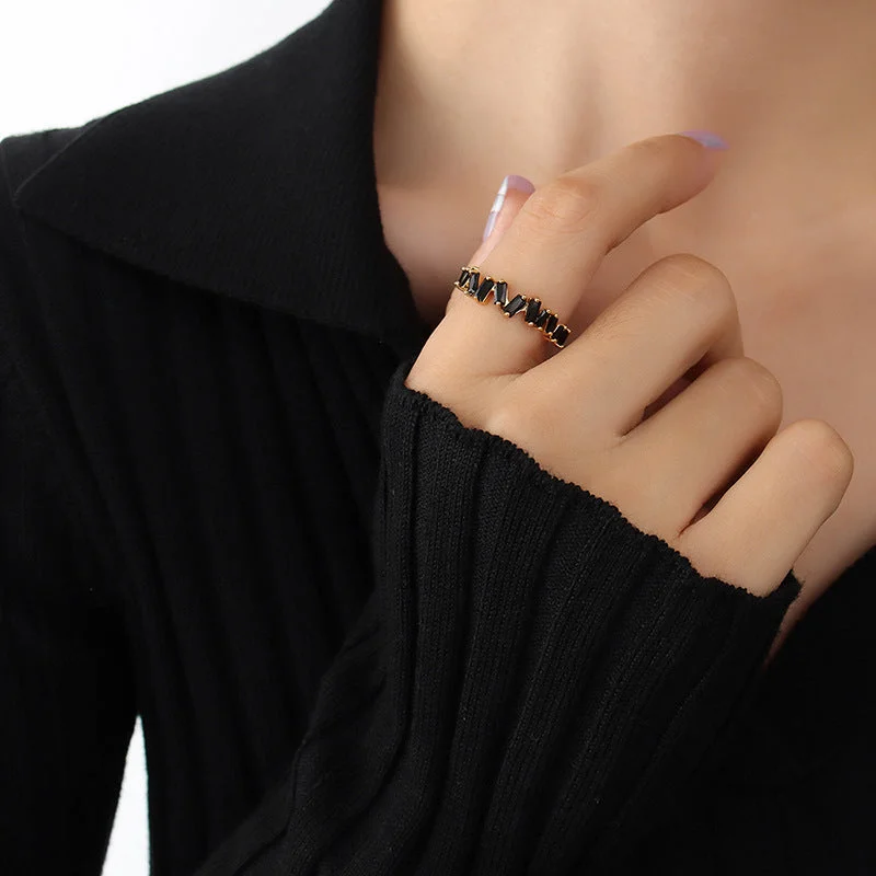 A289 Gold Black Copper Ring (Adjustable Opening)