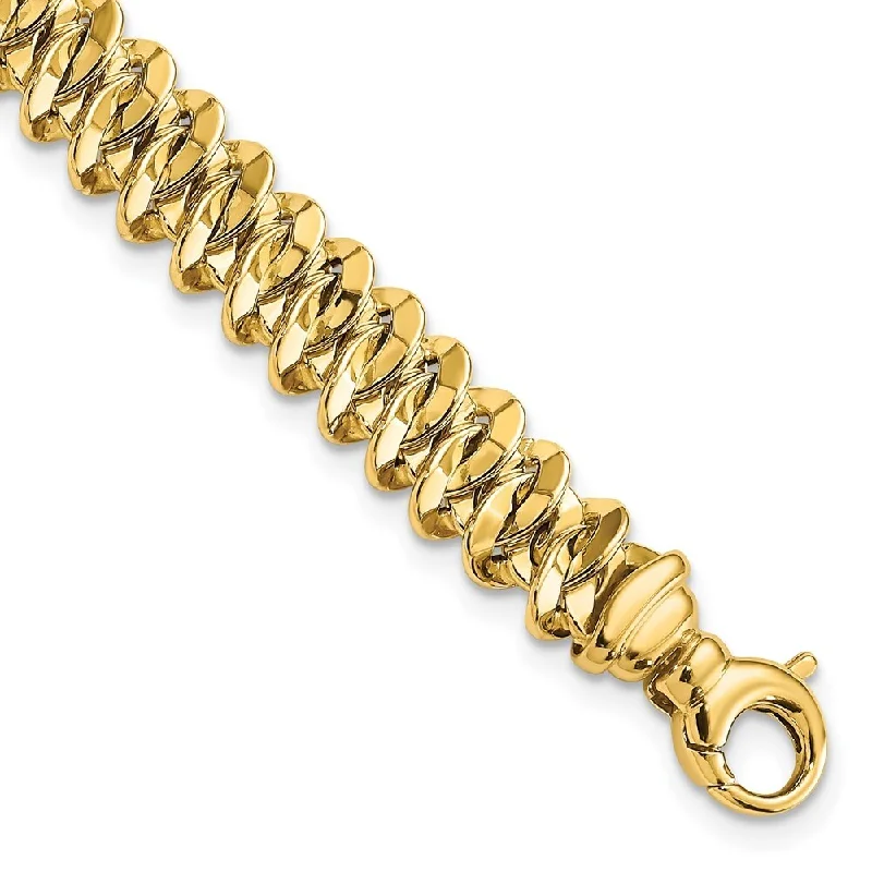 Ladies matching bracelets-14k Yellow Gold Fancy Link Bracelet, 7.5" (W-8.3mm)