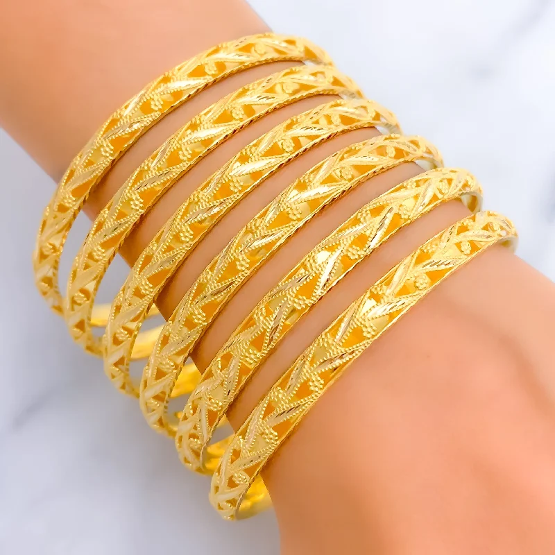 Ladies gold tone bracelets-Priceless Decadent 21k Gold Bangles