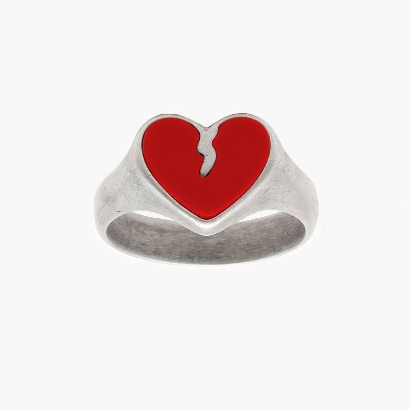 Ladies gold eternity rings-Heartbreak Red Carnelian Sterling Silver Ring