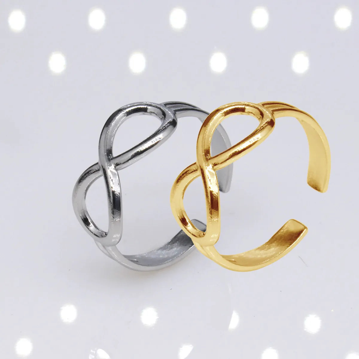 Ladies opal rings-Casual Simple Style Infinity Titanium Steel Plating Hollow Out Open Ring