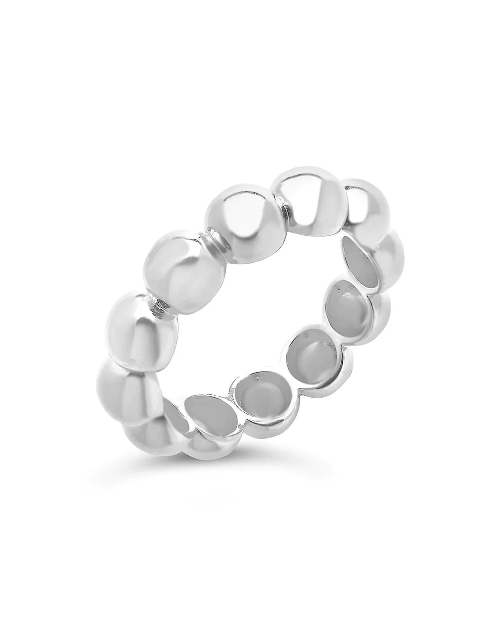 Ladies platinum diamond rings-Sterling Silver Chunky Bubble Ring