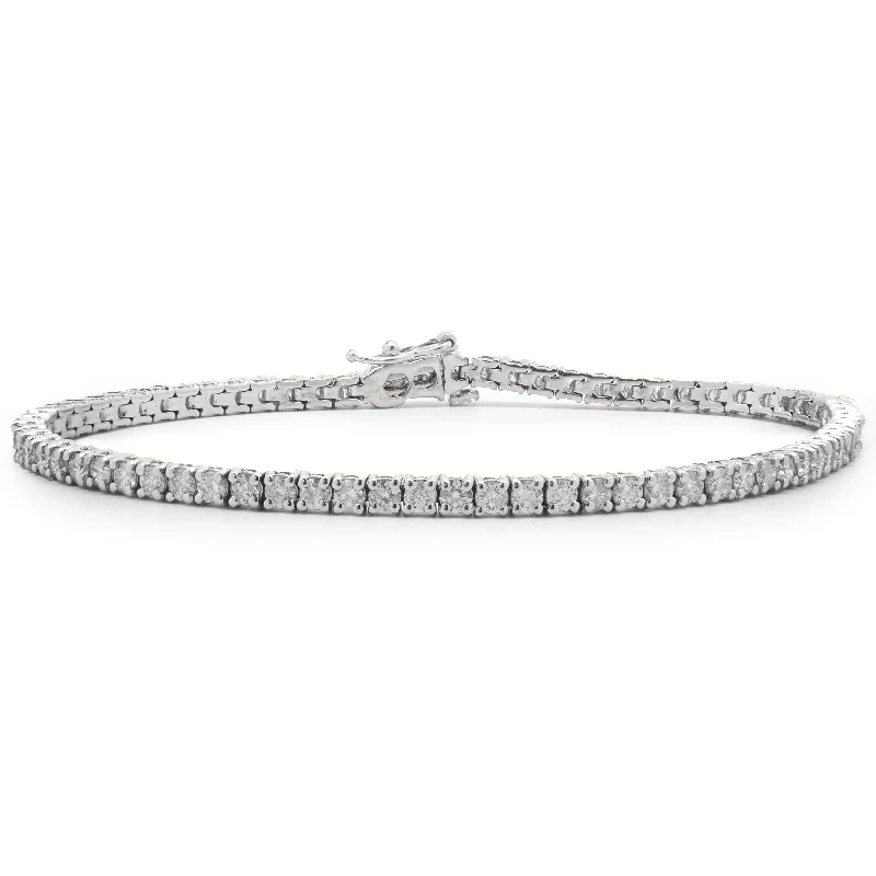 Ladies infinity bracelets-14 Karat White Gold Diamond Tennis Bracelet