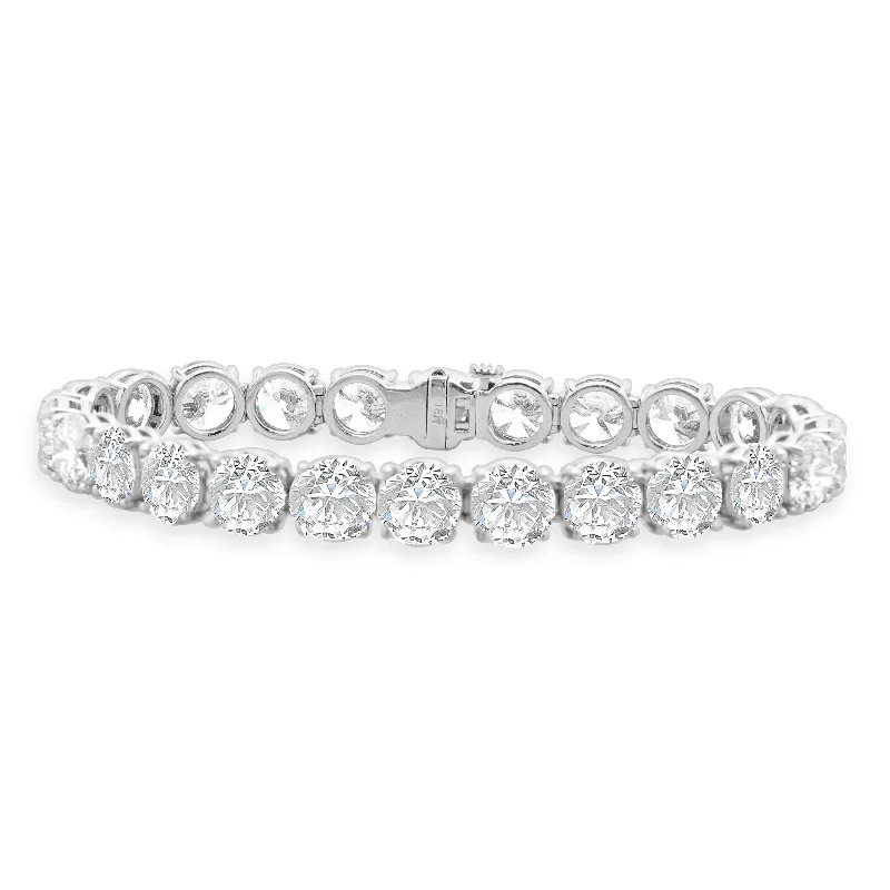 Ladies antique bracelets-18 Karat White Gold GIA Certified Diamond Tennis Bracelet