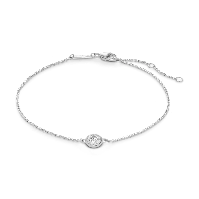 Ladies pearl bracelets-The Bezel Solitaire Bracelet