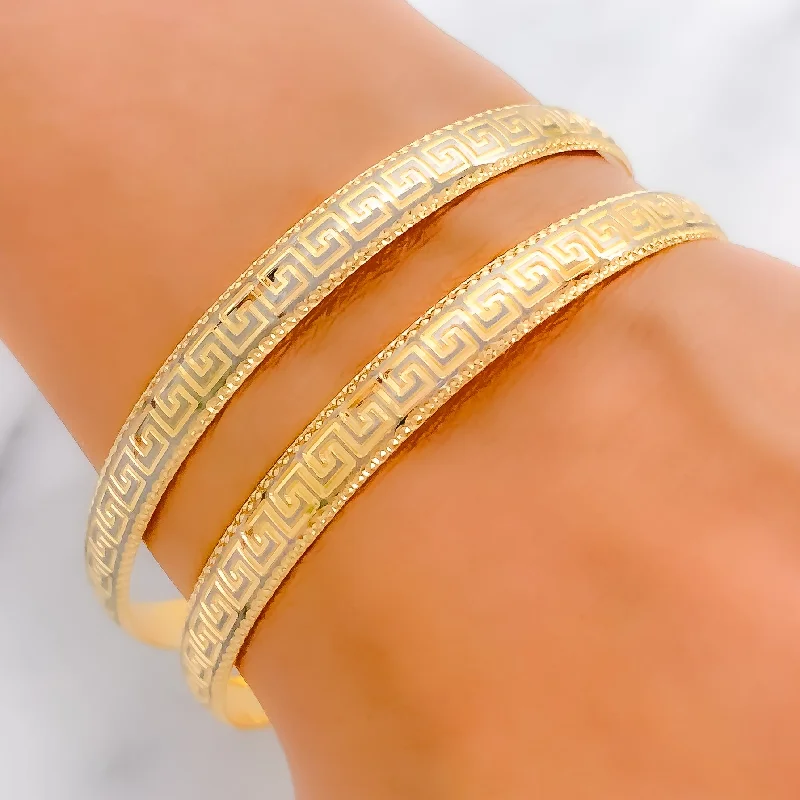 Ladies pearl bracelets-Royal 22k Gold Bangles