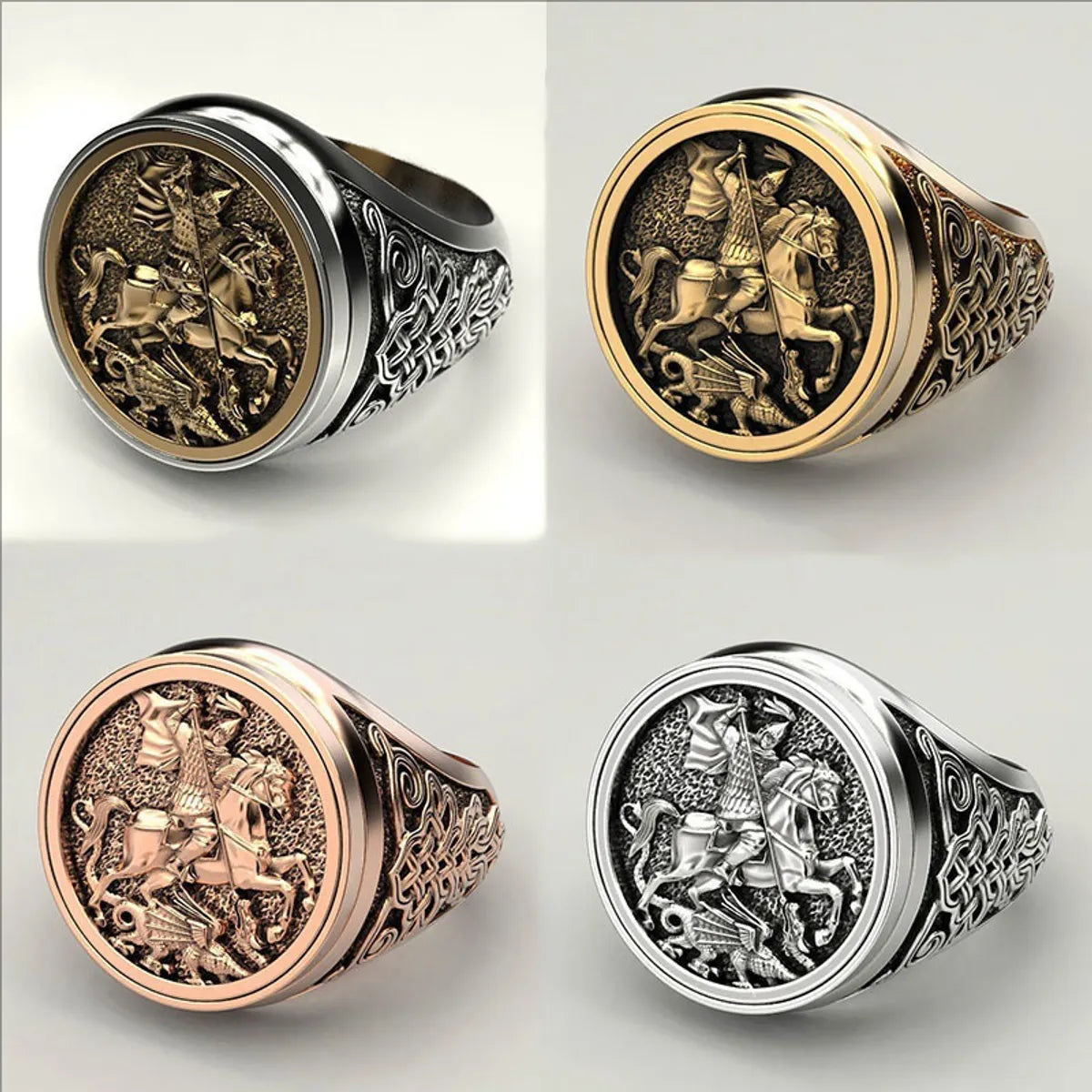 Ladies sterling silver rings-Simple Style Geometric Alloy Plating Men's Rings