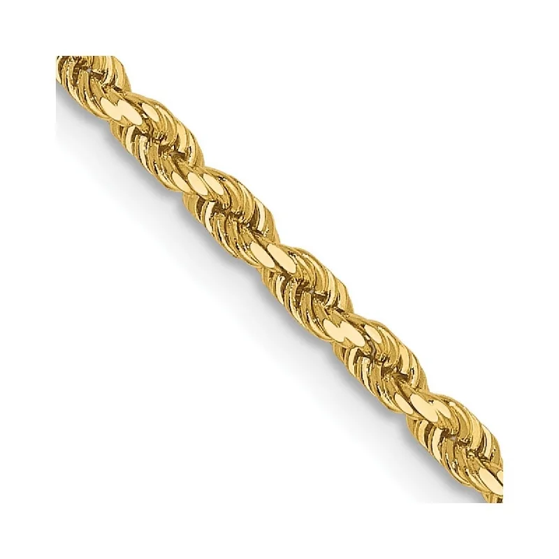 Ladies cuff bangles-Curata 14k Yellow Gold Lobster Claw Closure Valu plus 2.00mm Sparkle Cut Chain Bracelet