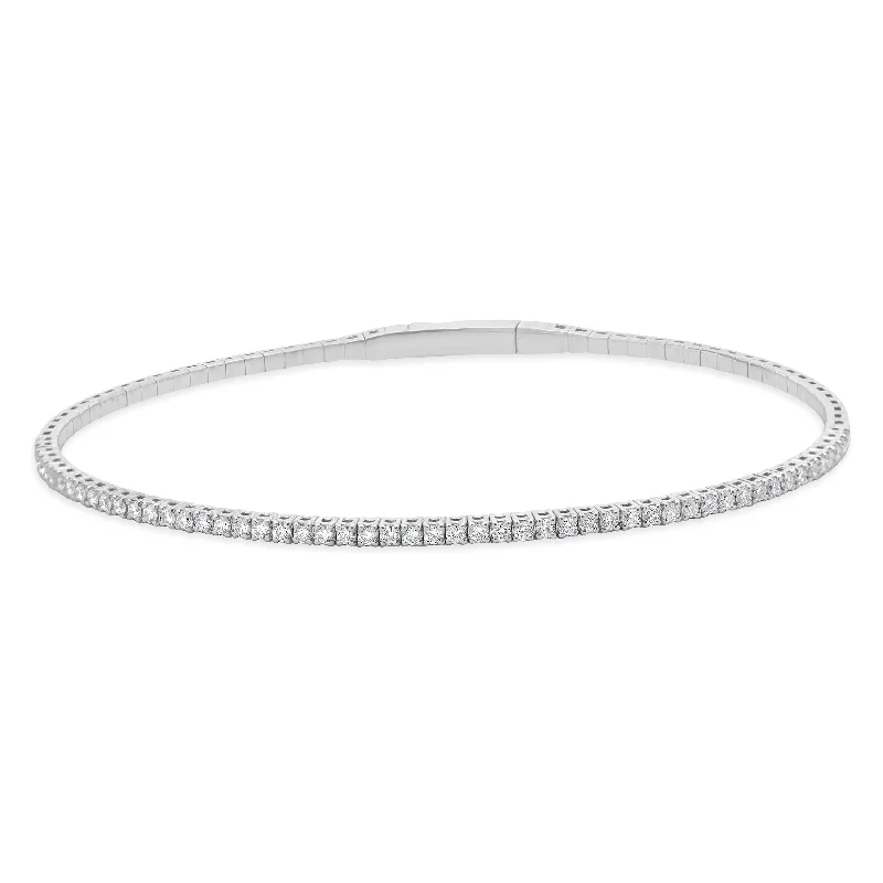 Ladies wedding bracelets-14 Karat White Gold Diamond Flex Bracelet