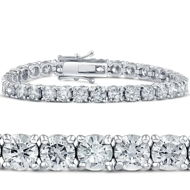 Ladies engraved bangles-13 1/2Ct TW Round Diamond 7" Tennis Bracelet White Gold Lab Grown