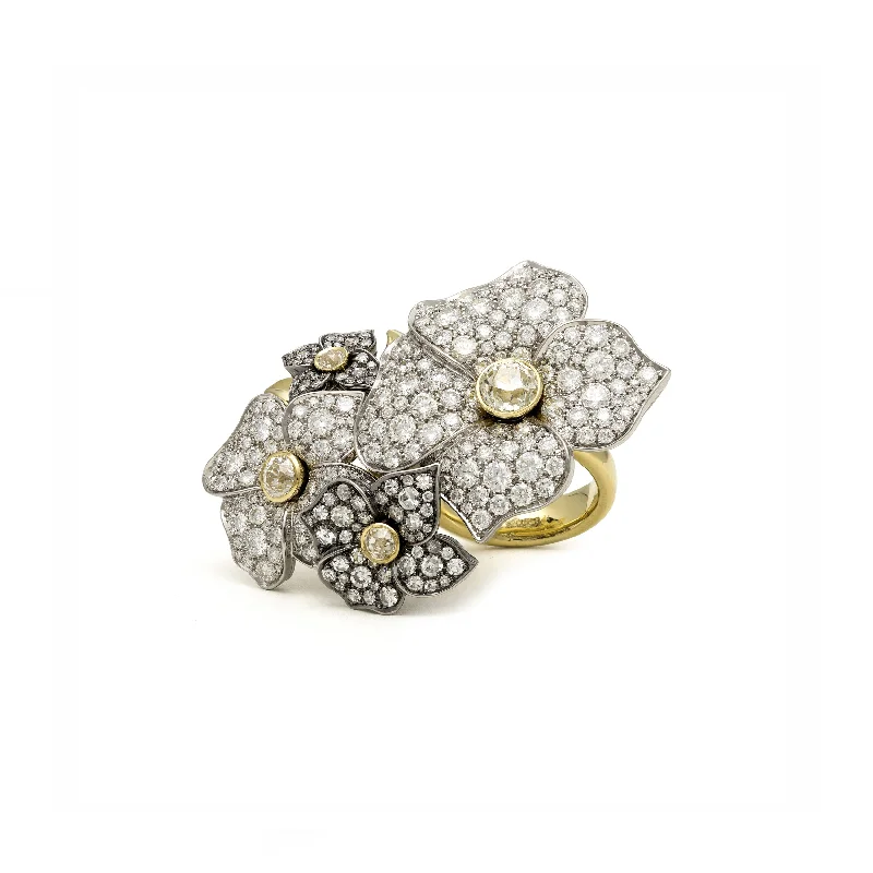 Ladies bridal set rings-Hail Storm Fiore Ring