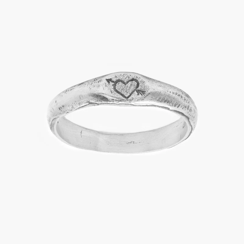 Ladies wedding ring sets-Cupid Sterling Silver Ring Band