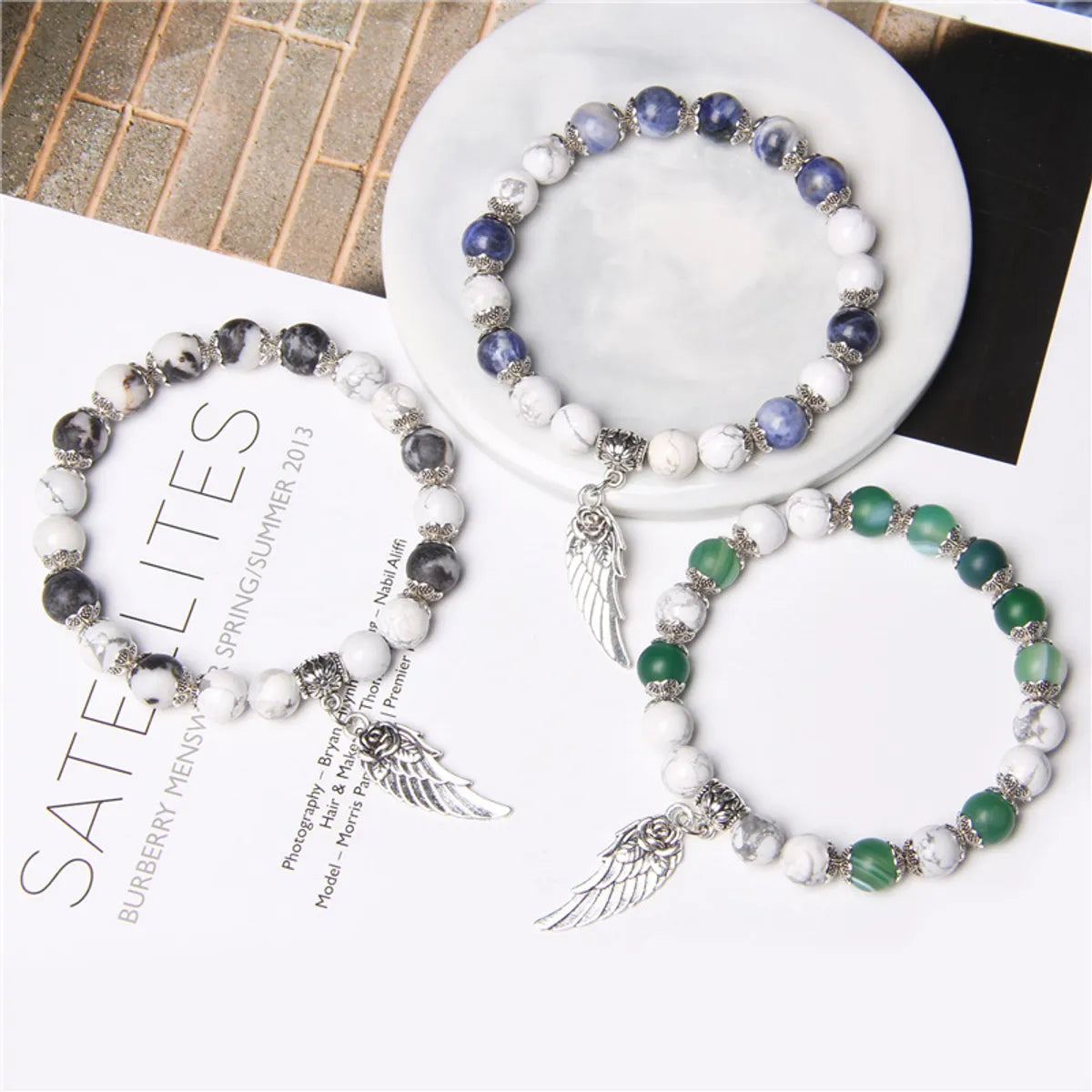 Ladies wide bracelets-Fashion Tree Natural Stone Agate Handmade Bracelets 1 Piece