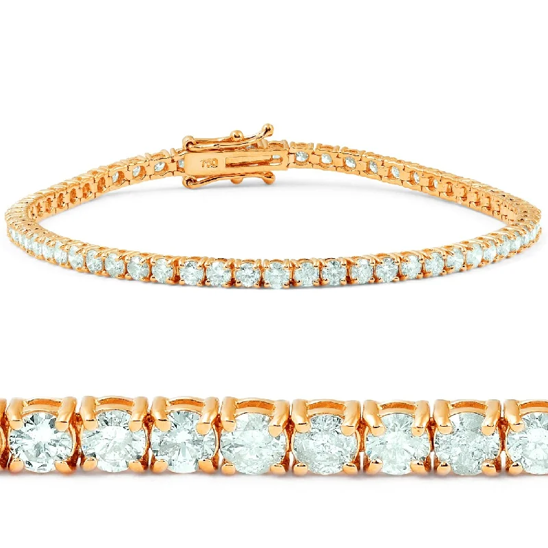 Ladies birthstone bracelets-7 1/2 ct Diamond Tennis Bracelet Rose Gold 7"