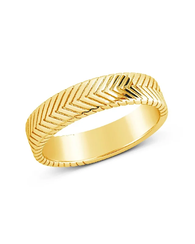 Ladies eternity rings-Men's Herringbone Chain Band Ring