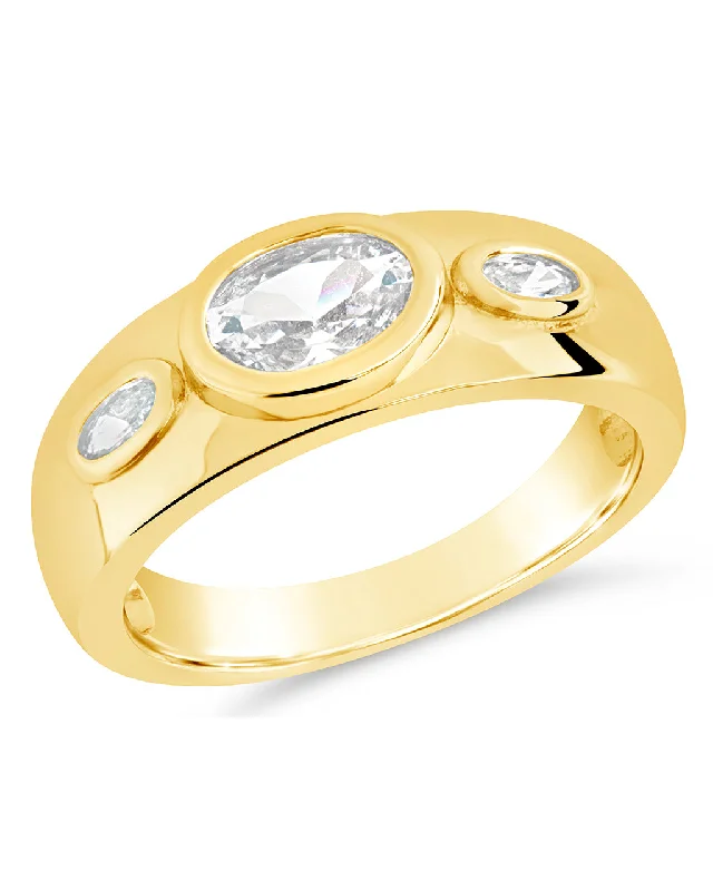 Ladies designer rings-Soren Oval CZ Ring