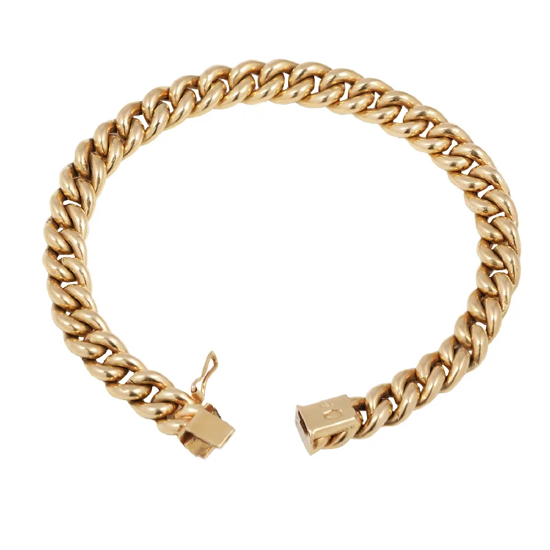 Ladies boho bracelets-Gold Silk Curb Bracelet